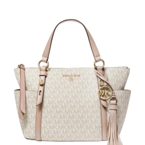 Sullivan Small Logo Top-Zip Tote Bag (Vanilla+Cream)