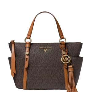 Sullivan Small Logo Top-Zip Tote Bag (Brown+Acorn)